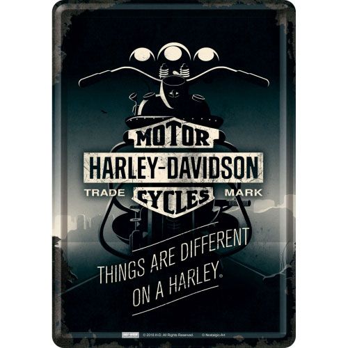 Blechpostkarte-Harley-Davidson