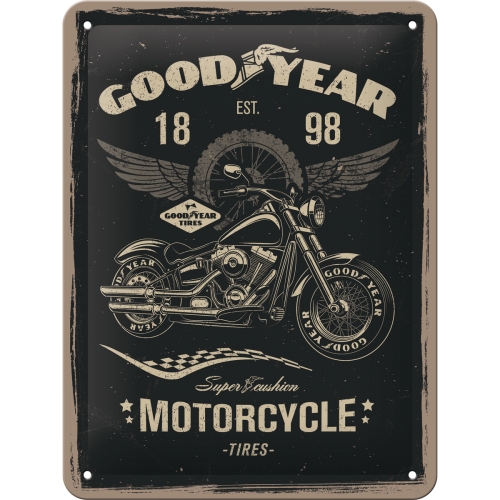 Blechschild-15x20-Goodyear-Motorcycle